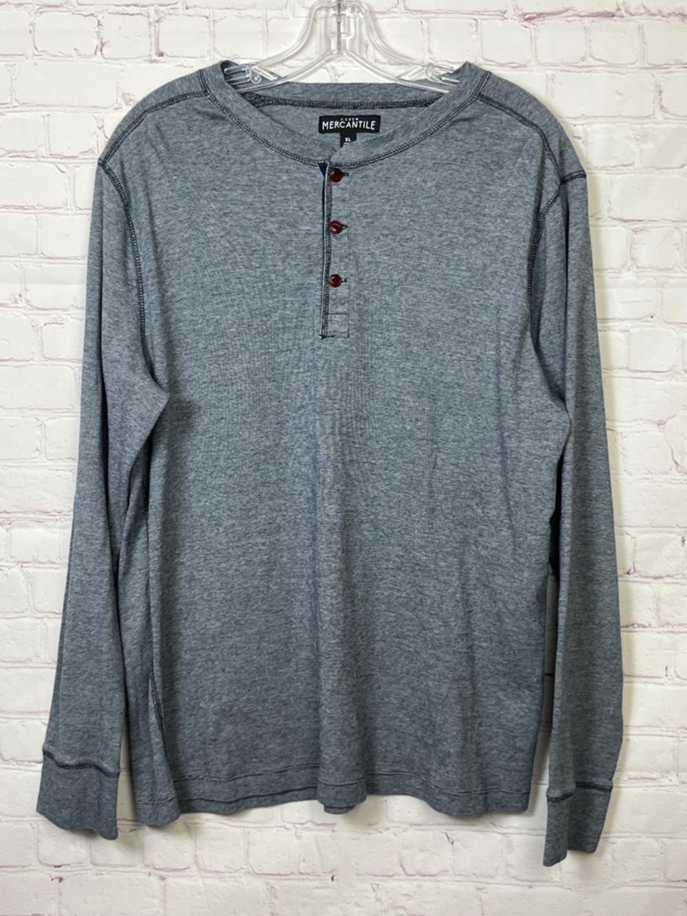 J Crew Mercantile Twisted Rib Henley Long Sleeve Shirt
